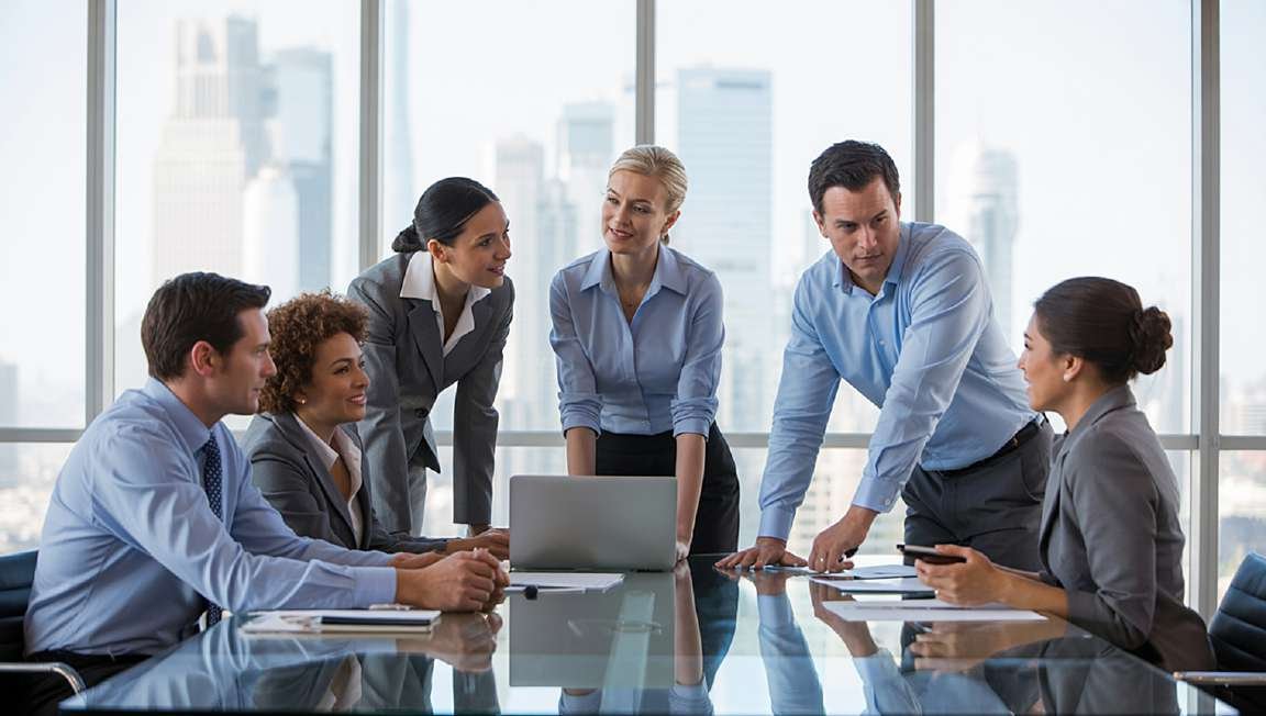 People collaborating at a table